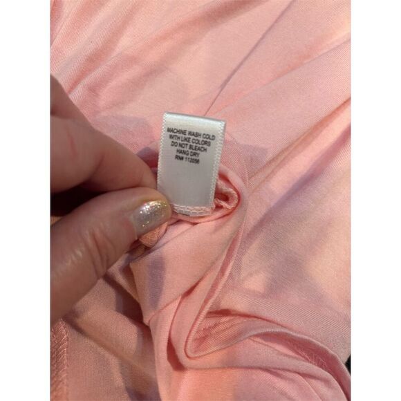 Zenana Women's V-Neck Front Tie T-Shirt Pink Size M Casual Spring - Picture 8 of 9